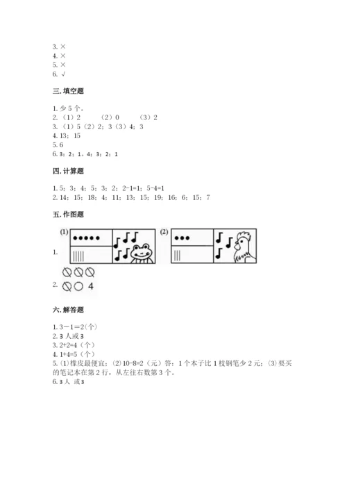 北师大版一年级上册数学期末测试卷（名师系列）.docx