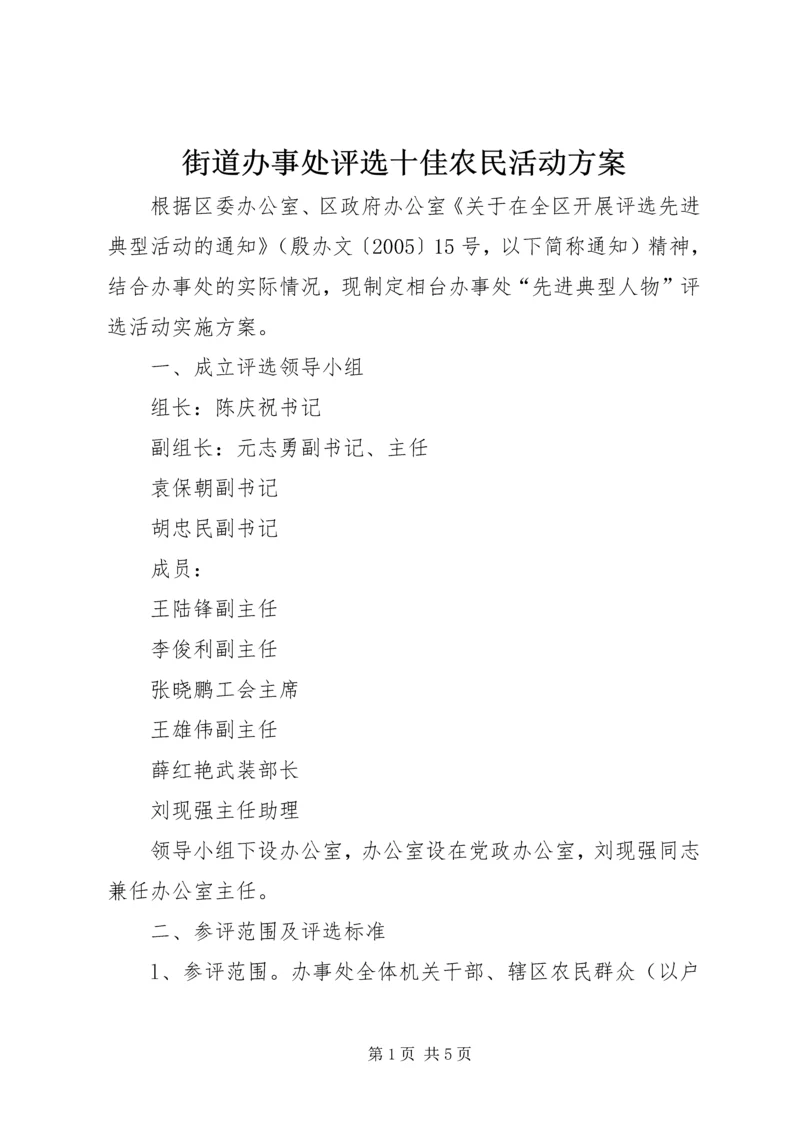 街道办事处评选十佳农民活动方案 (8).docx