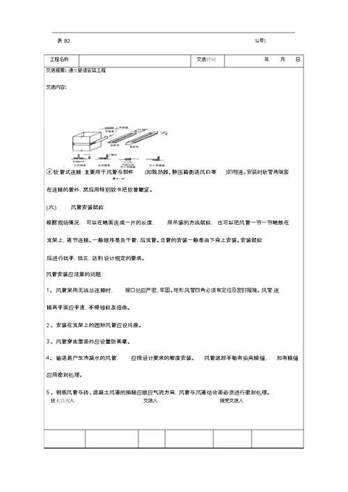 通风管道安装技术交底大全