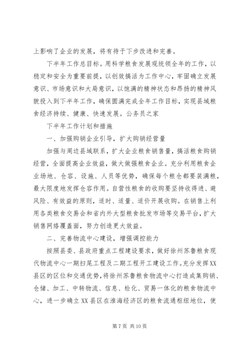 粮食局计划安排完成半年总结安排.docx