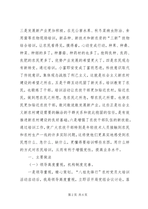 市农业局八桂先锋行农村党员大培训活动情况汇报.docx