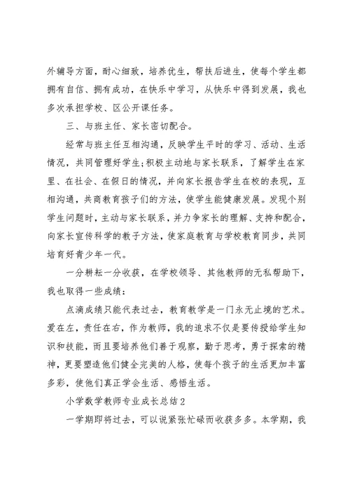小学数学教师专业成长总结(共21页)