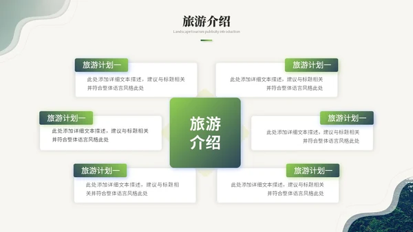 绿色简约商务风旅游介绍旅游宣传旅游画册ppt模板