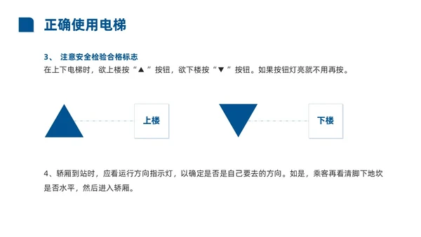 蓝色商务实拍风电梯安全知识课程培训PPT课件