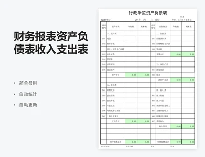 财务报表资产负债表收入支出表