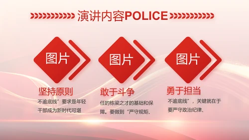 红色大气公安警察个人事迹动态PPT模板