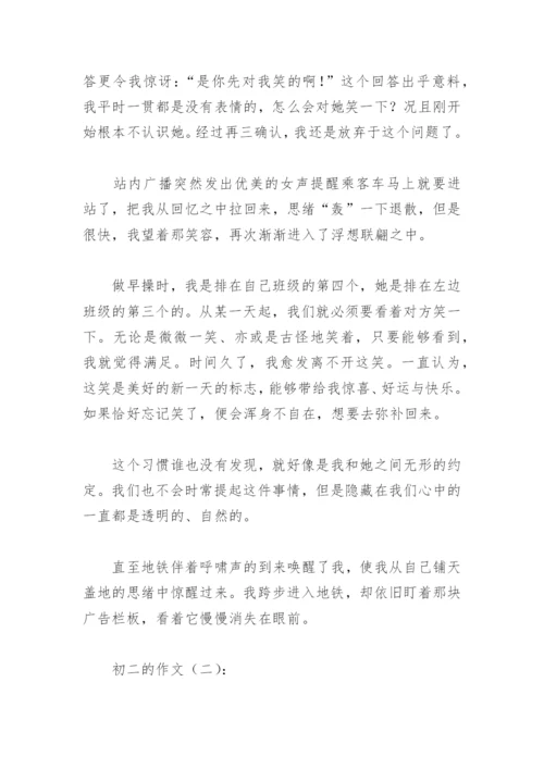 关于初二的作文800字(精选33篇).docx