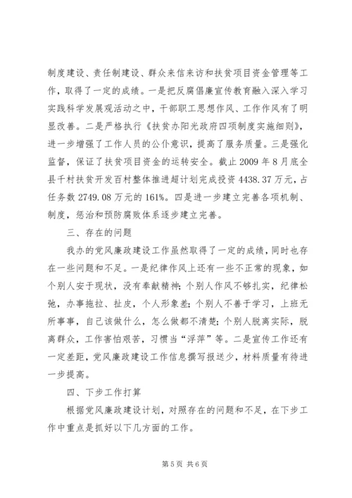 扶贫办党风廉政建设自查报告.docx