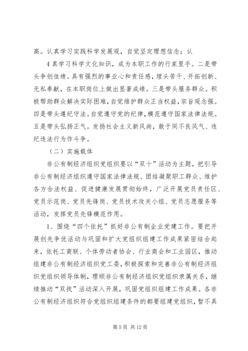 非公有制经济组织党组织和党员深入开展创先争优活动实施方案 (5).docx