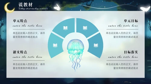 绿色森系治愈系动物梦幻唯美风教师说课通用PPT模版