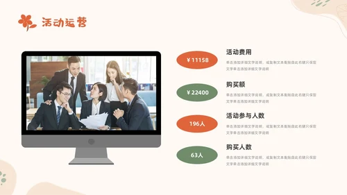 小清新风形状花卉绿植运营述职报告领导运营述职报告