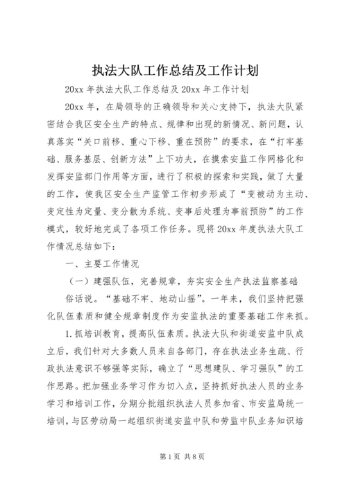 执法大队工作总结及工作计划_1.docx