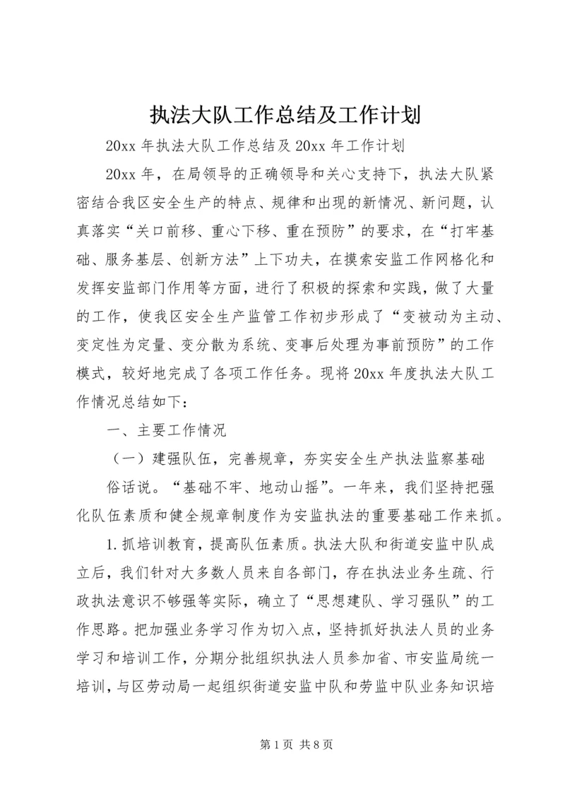 执法大队工作总结及工作计划_1.docx