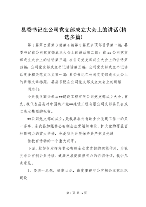 县委书记在公司党支部成立大会上的讲话(精选多篇).docx