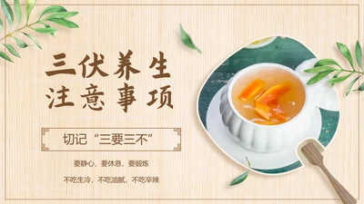 三伏养生中医食疗PPT模板