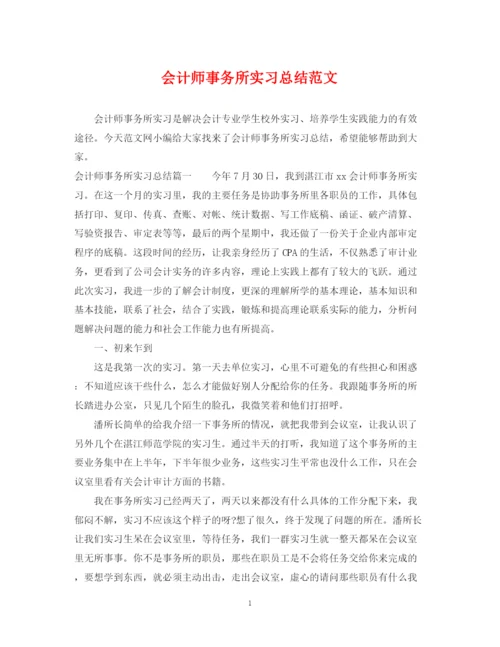 精编之会计师事务所实习总结范文.docx