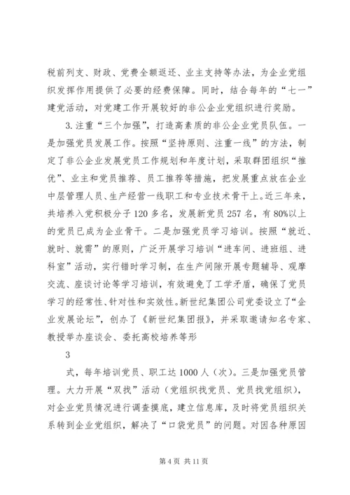 对非公有制企业党建工作的调查与思考.docx