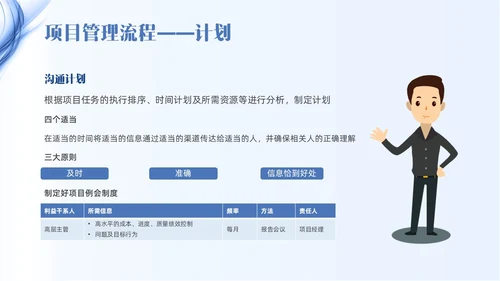蓝色线条简约项目管理PPT课件