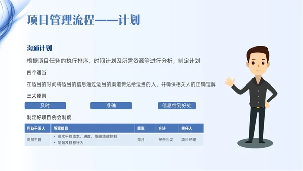 蓝色线条简约项目管理PPT课件