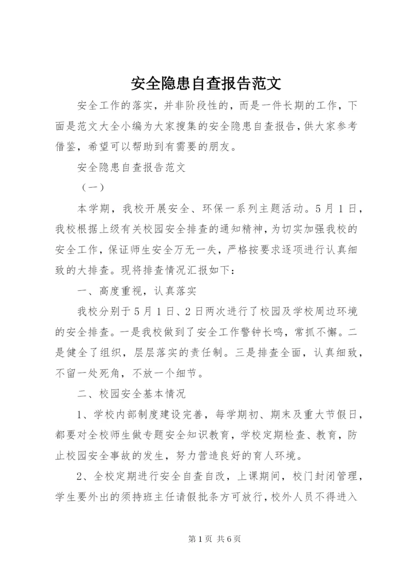 安全隐患自查报告范文.docx