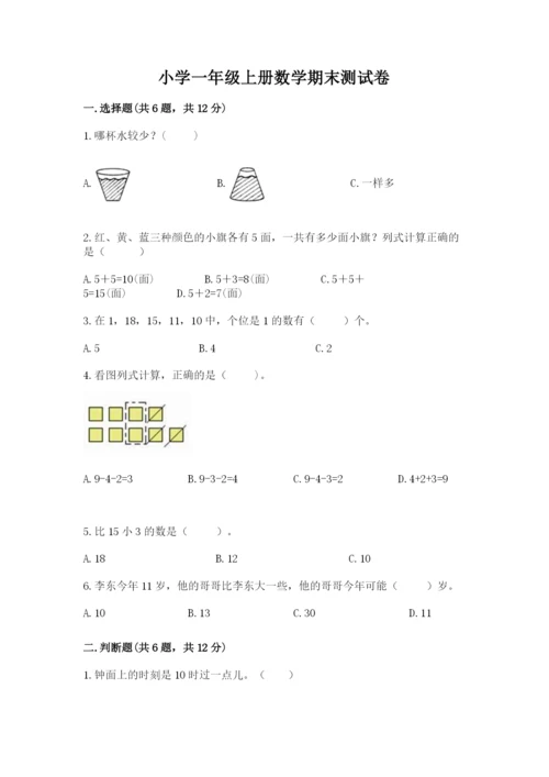 小学一年级上册数学期末测试卷（典优）word版.docx