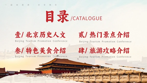 北京旅游文旅城市推介会通用PPT模板