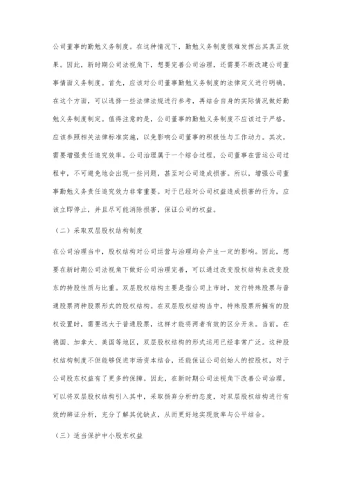 新时期公司法视角下的公司治理分析.docx