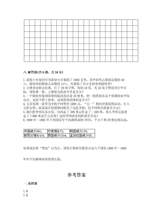 小学毕业考试数学试卷附完整答案（必刷）