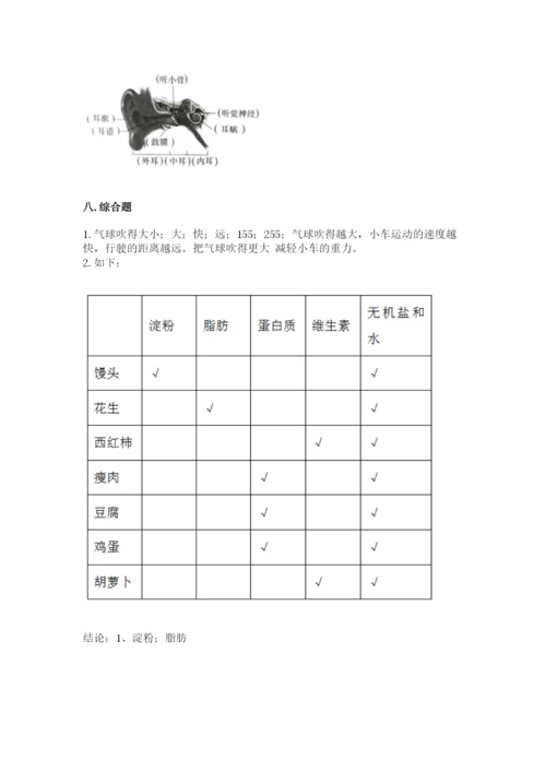 教科版科学四年级上册期末测试卷及答案【夺冠】.docx