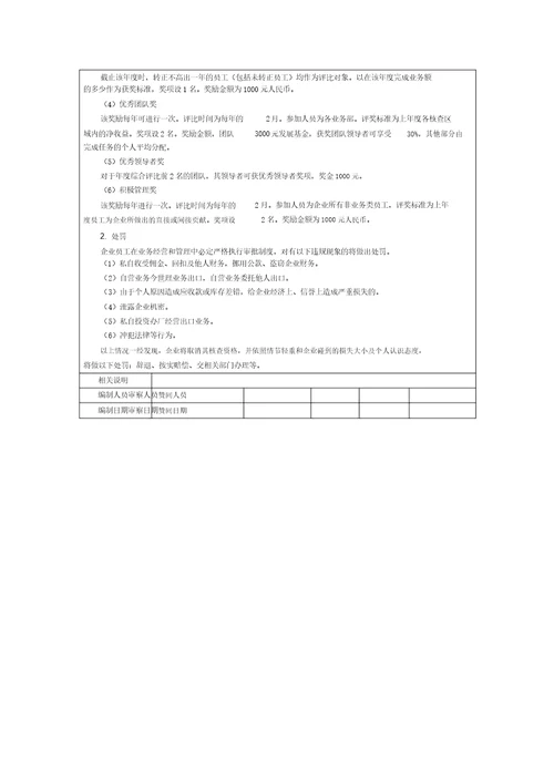 一个外贸公司绩效考核规划方案