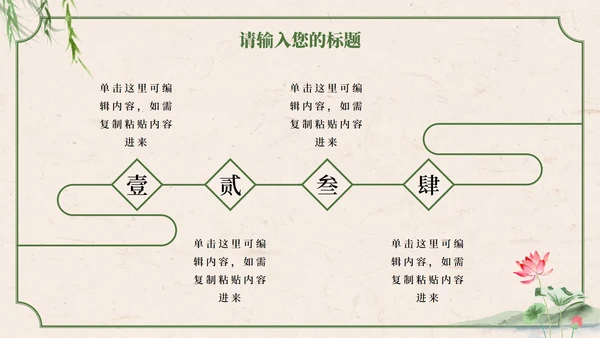 绿色中国风水墨荷花诗词赏析学习课件PPT模板