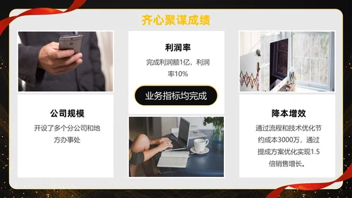 黑色大气黑金赢战2023公司年终总结年会PPT模板