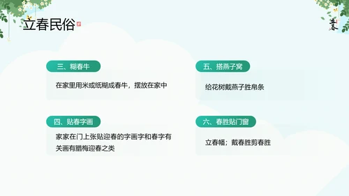 清新风二十四节气之立春知识宣讲PPT课件模板