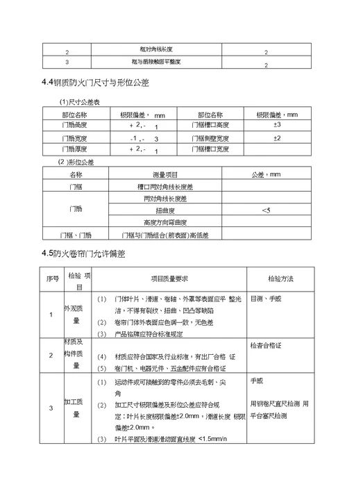 防火门施工组织设计方案