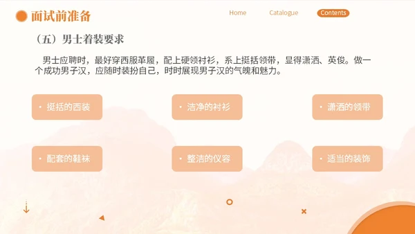 橙色简约商务面试礼仪培训PPT模板面试技巧面试