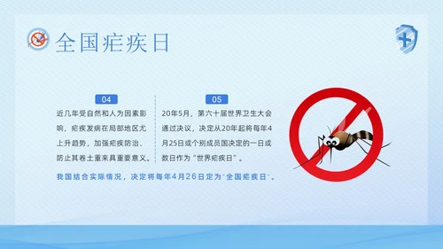 4月26日全国疟疾日预防疟疾医疗知识PPT课件