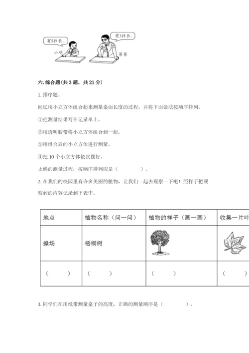 教科版一年级上册科学期末测试卷a4版可打印.docx