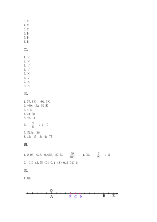 北京版数学小升初模拟试卷及参考答案（能力提升）.docx