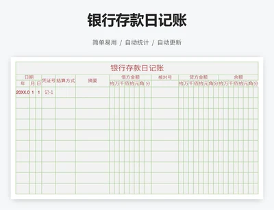 银行存款日记账