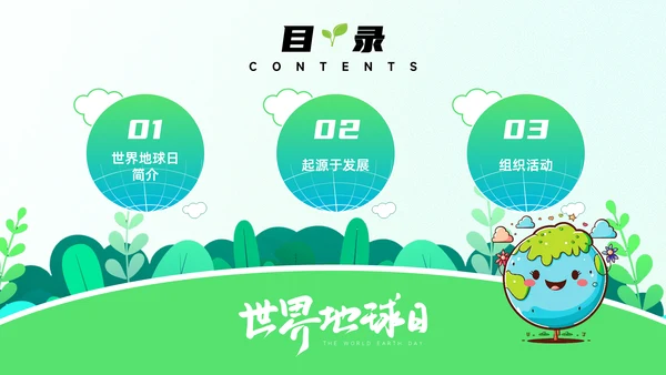 世界地球日通用PPT模板