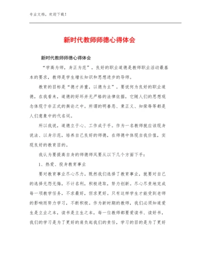 最新新时代教师师德心得体会例文14篇.docx