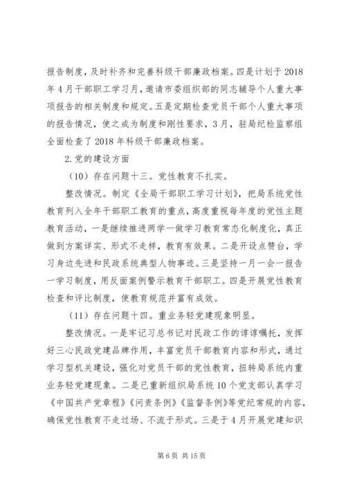 民政局党组关于市委反馈意见整改情况报告.docx