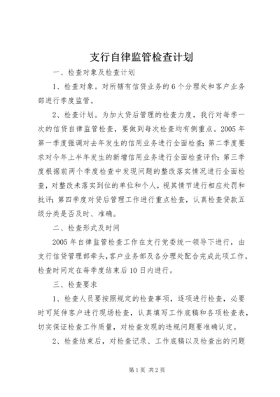 支行自律监管检查计划.docx
