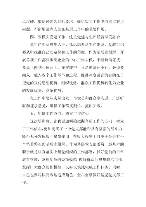 社区党组织书记参加党校培训班后的心得体会