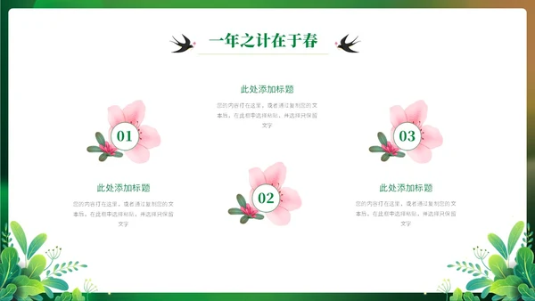 绿色实拍清新你好春天立春通用ppt模板