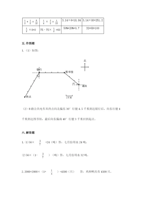 人教版六年级上册数学期中考试试卷附参考答案ab卷.docx