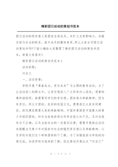 精彩团日活动的策划书范本.docx