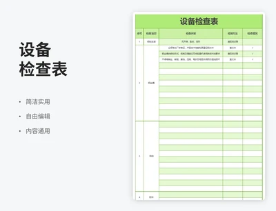 小清新风设备检查表