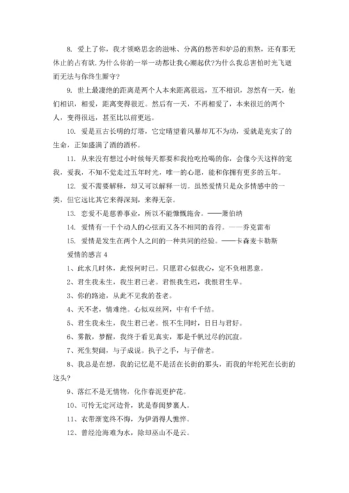 爱情的感言15篇.docx