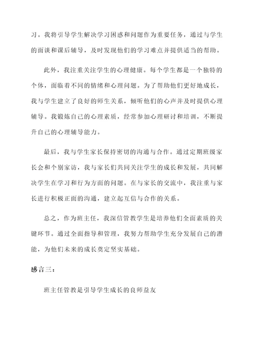 班主任管教感言